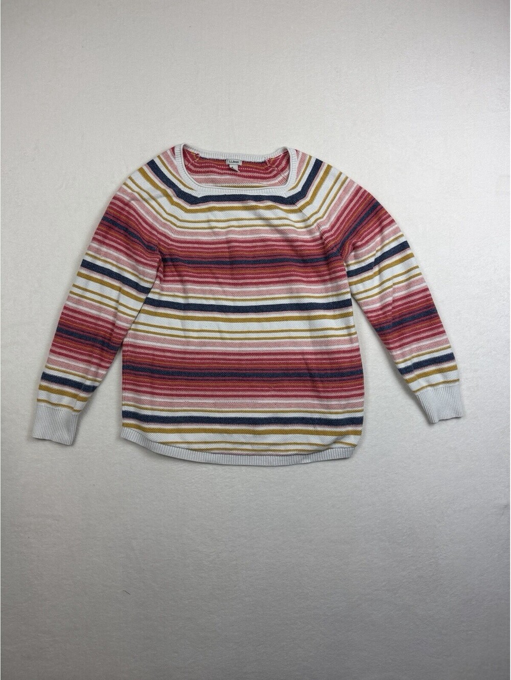 L.L. Bean Striped Knit Sweater Women’s Size XL • Round Neck Classic Pullover